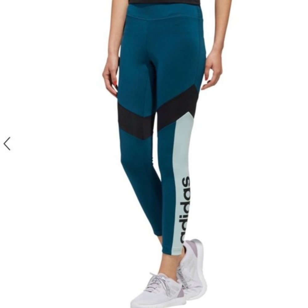 Teal Adidas Climalite Design 2 Move 7/8 Leggings Workout Gym Pants Yoga Pants